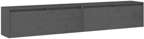Shumee Nástěnné skříňky 2 ks - šedé, 100 × 30 × 35 cm masivní borové dřevo - Skříňka - Main image