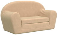 Shumee 2místná dětská pohovka krémová, měkký plyš - Pohovka