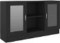 Shumee Prosklená skříň - černá, 120 × 30,5 × 70 cm, dřevotříska - Skříň
