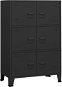 Shumee Industriálna úložná skriňa – čierna, 75 × 40 × 115 cm, kov - Skrinka