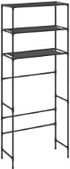 Shumee 3-poschodový úložný regál nad pračku čierny 69 × 28 × 169 cm - Regál