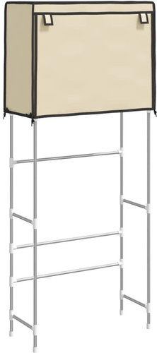 Shumee 2patrový úložný regál nad pračku Krém 71 × 29,5 × 170,5 cm, železo - Shelving Unit - Main image