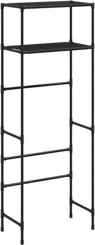 Shumee 2patrový úložný regál nad toaletu černý 53,5 × 28 × 143 cm, železo - Shelving Unit - Main image