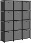 Shumee Výstavný regál 12 priehradiek s boxmi, čierna, 103 × 30 × 141 cm, textil - Regál