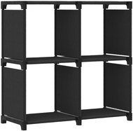 Shumee Výstavní regál se 4 přihrádkami, černá, 69 × 30 × 72,5 cm, textil - Shelving Unit