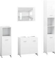 Shumee 4-dielna súprava kúpeľňového nábytku biela, drevotrieska - Kúpeľňová zostava