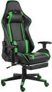 SHUMEE Swivel game chair with footrest green PVC, 20486 - Gaming Chair