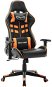 SHUMEE Herná stolička čierna a oranžová umelá koža, 20508 - Herná stolička
