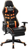 SHUMEE Herná stolička s podnožkou čierna a oranžová umelá koža, 20516 - Herná stolička