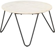 SHUMEE Konferenčný stolík biely 65 × 65 × 42 cm pravý kameň mramorový vzor, 286446 - Konferenčný stolík