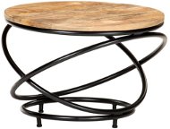 SHUMEE Konferenčný stolík čierny 60 × 60 × 40 cm masívny hrubý mangovník, 321935 - Konferenčný stolík