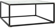 SHUMEE Konferenční stolek černý s bílým mramorovým sklem 80 × 80 × 35 cm, 322877 - Konferenční stolek