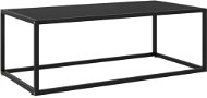 SHUMEE Konferenčný stolík čierny s čiernym sklom 100 × 50 × 35 cm, 322880 - Konferenčný stolík