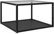 SHUMEE 322891 Coffee Table Transparent and Black 60 × 60 × 35 cm Tempered Glass, 322891 - Konferenční stolek