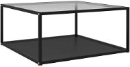 SHUMEE Konferenční stolek průhledný a černý 80 × 80 × 35 cm tvrzené sklo, 322896 - Konferenční stolek
