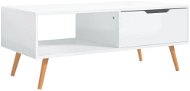 SHUMEE Konferenčný stolík biely vysoký lesk 100 × 49,5 × 43 cm drevotrieska, 326792 - Konferenčný stolík