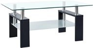 Konferenční stolek SHUMEE Konferenční stolek černý a průhledný 95 × 55 × 40 cm tvrzené sklo, 330303 - Konferenční stolek