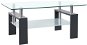 SHUMEE Konferenční stolek šedý a průhledný 95 × 55 × 40 cm tvrzené sklo, 330305 - Konferenční stolek