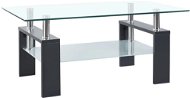 SHUMEE Konferenční stolek šedý a průhledný 95 × 55 × 40 cm tvrzené sklo, 330305 - Konferenční stolek