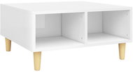 SHUMEE Konferenční stolek bílý vysoký lesk 60 × 60 × 30 cm dřevotříska, 805983 - Konferenční stolek