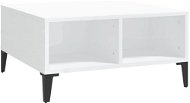 SHUMEE Konferenční stolek bílý vysoký lesk 60 × 60 × 30 cm dřevotříska, 805992 - Konferenční stolek
