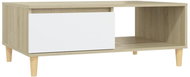 SHUMEE Konferenční stolek bílý a dub sonoma 90 × 60 × 35 cm dřevotříska , 806000 - Konferenční stolek
