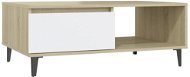 SHUMEE Konferenční stolek bílý a dub sonoma 90 × 60 × 35 cm dřevotříska , 806009 - Konferenční stolek