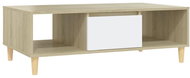 SHUMEE Konferenční stolek bílý a dub sonoma 103,5 × 60 × 35 cm dřevotříska, 806018 - Konferenční stolek