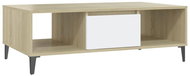 SHUMEE Konferenční stolek bílý a dub sonoma 103,5 × 60 × 35 cm dřevotříska, 806027 - Konferenční stolek