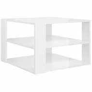 SHUMEE Konferenční stolek bílý vysoký lesk 60 × 60 × 40 cm dřevotříska, 806325 - Konferenční stolek