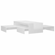 SHUMEE Sada konferenčních stolků bílá s vysokým leskem 100 × 100 × 26,5 cm, 806801 - Konferenční stolek