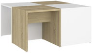 SHUMEE Konferenční stolky 4 ks bílé dub sonoma 33 × 33 × 33 cm dřevotříska, 806818 - Konferenční stolek