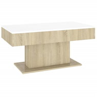 SHUMEE Konferenční stolek bílý a dub sonoma 96 × 50 × 45 cm dřevotříska, 806836 - Konferenční stolek