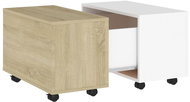 SHUMEE Konferenční stolek bílý a dub sonoma 60 × 60 × 38 cm dřevotříska, 806863 - Konferenční stolek