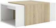SHUMEE Sada 3 konferenčních stolků bílá a dub sonoma 60 × 60 × 30 cm, 806899 - Konferenční stolek