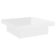 SHUMEE Konferenčný stolík biely vysoký lesk 90 × 90 × 28 cm drevotrieska, 806918 - Konferenčný stolík