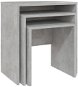 SHUMEE Hnízdové konferenční stolky 3 ks betonově šedé dřevotříska, 808535 - Konferenční stolek