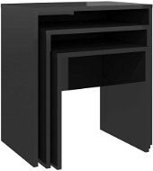 SHUMEE Hnízdové konferenční stolky 3 ks černé vysoký lesk dřevotříska, 808538 - Konferenční stolek