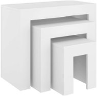 SHUMEE Hniezdové konferenčné stolíky 3 ks biele drevotrieska, 808540 - Konferenčný stolík