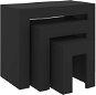 SHUMEE Hnízdové konferenční stolky 3 ks černé dřevotříska, 808541 - Konferenční stolek
