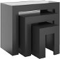 SHUMEE Hnízdové konferenční stolky 3 ks šedé vysoký lesk dřevotříska, 808548 - Konferenční stolek