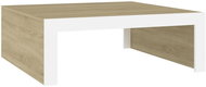 SHUMEE Konferenční stolek bílý a dub sonoma 100 × 100 × 35 cm dřevotříska, 808572 - Konferenční stolek