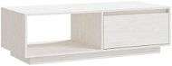 SHUMEE Konferenčný stolík biely 110 × 50 × 33,5 cm masívne borovicové drevo, 809883 - Konferenčný stolík