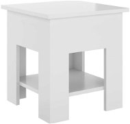 SHUMEE Konferenčný stolík biely vysoký lesk 40 × 40 × 42cm kompozitné drevo, 810277 - Konferenčný stolík