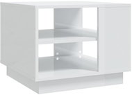 SHUMEE Konferenční stolek bílý vysoký lesk 55 × 55 × 43 cm dřevotříska, 810295 - Konferenční stolek
