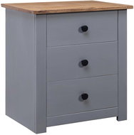 SHUMEE Noční stolek šedý 46 × 40 × 57 cm borovice řada Panama, 282653 - Noční stolek