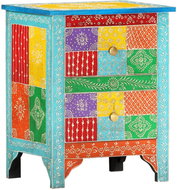 SHUMEE Ručně malovaný noční stolek 40 × 30 × 50 cm masivní mangovník, 286157 - Noční stolek