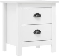 SHUMEE Noční stolek Hill Range bílý 46 × 35 × 49,5 cm masivní borovice, 288904 - Noční stolek