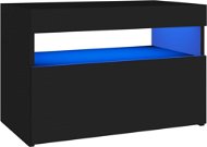 SHUMEE Nočný stolík s LED osvetlením čierny 60 × 35 × 40 cm drevotrieska, 3082776 - Nočný stolík