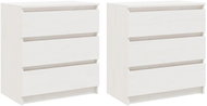 SHUMEE Noční stolky 2 ks bílé 60 × 36 × 64 cm masivní borovice, 3093548 - Noční stolek
